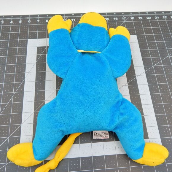 Ty Pillow Pals Swinger the Monkey Blue & Yellow Plush Stuffed Toy 1998 13 Inch - Picture 8 of 10
